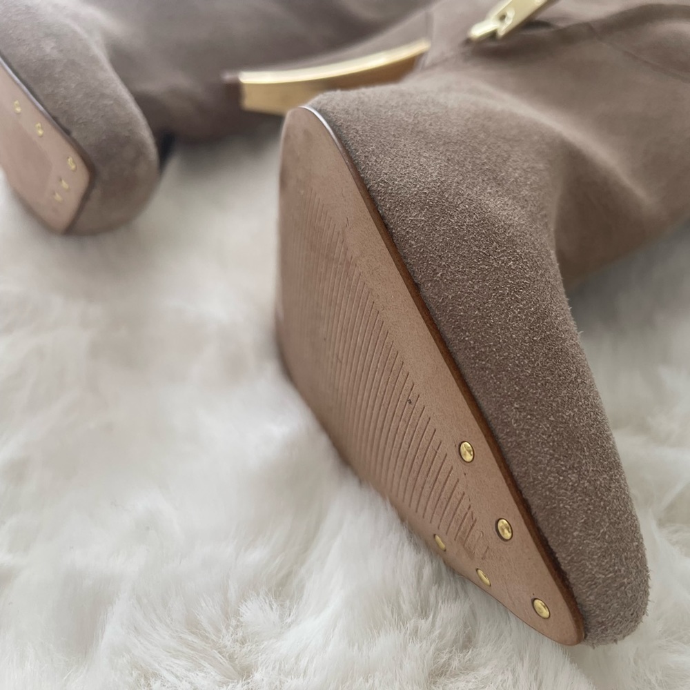 Over the knee suede boots